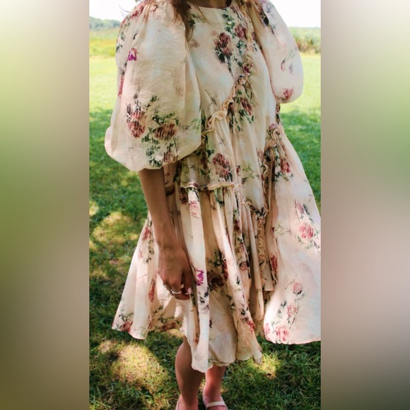 Sofie the Label A Dream is a Wish 3/4 Romance Sleeve Watercolor Asymmetric Frock - Picture 11 of 13